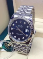 ⁦ساعة رولكس دايت جست زرقاء فصوص - Rolex Datejust Blue Diamond Dial⁩ - الصورة ⁦2⁩