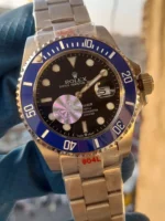 ⁦ساعة رولكس صابمارينر إطار أزرق - Rolex Submariner Blue Bezel Black Dial⁩ - الصورة ⁦2⁩