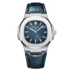 باتيك فيليب نوتيلوس أزرق جلد طبيعي - Patek Philippe Nautilus Blue Dial Leather