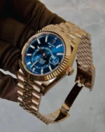 ⁦ساعة رولكس سكاي دويلر روز جولد زرقاء - Rolex Sky-Dweller Rose Gold Blue⁩ - الصورة ⁦3⁩