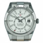 ⁦ساعة رولكس سكاي دويلر مينا أبيض - Rolex Sky-Dweller White Dial Steel⁩ - الصورة ⁦4⁩