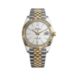 ساعة رولكس دايت جست فضي وذهبي - Rolex Datejust White Dial