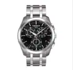 ساعة تيسوت كورتورييه ستيل ميناء أسود - Tissot Couturier Steel Black Dial Watch