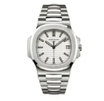 باتيك فيليب نوتيلوس أبيض معدن - Patek Philippe Nautilus White Dial Steel