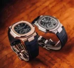 ⁦باتيك فيليب نوتيلوس رمادي جلد أسود - Patek Philippe Nautilus Gray Dial Black Leather⁩ - الصورة ⁦2⁩