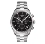 ساعة تيسوت بي آر 100 ستيل ميناء أسود - Tissot PR 100 Steel Black Dial Watch