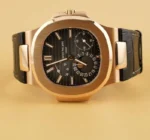 باتيك فيليب نوتيلوس رمادي جلد أسود - Patek Philippe Nautilus Gray Dial Black Leather