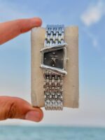 ساعة كالفن كلاين حريمي هندسية فضي ميناء أسود - Calvin Klein Women Silver Black Dial Watch